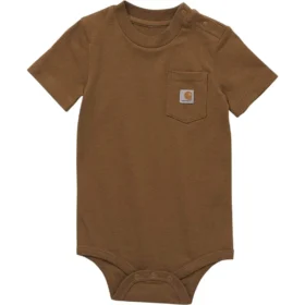 Body con tasca a manicotti corti per bambini (neonati)