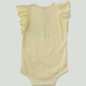 Body da bambina con manicotti corti a volant e motivi vegetali (neonato)