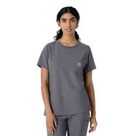 Camice da lavoro da donna Force Cross-Flex con collo rotondo