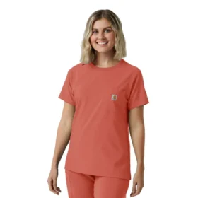 Camice da lavoro da donna Force Cross-Flex con collo rotondo