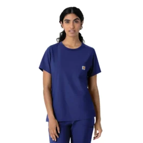 Camice da lavoro da donna Force Cross-Flex con collo rotondo