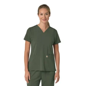 Camice da lavoro da donna Force Cross-Flex con pannello elasticizzato e scollo a V