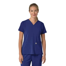 Camice da lavoro da donna Force Cross-Flex con pannello elasticizzato e scollo a V