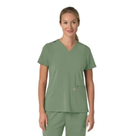 Camice da lavoro da donna Force Cross-Flex con pannello elasticizzato e scollo a V