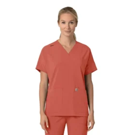 Camice da lavoro da donna Force Cross-Flex con scollo a V oversize
