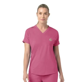 Camice da lavoro da donna Force Cross-Flex in maglia con scollo a V