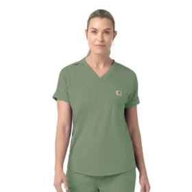 Camice da lavoro da donna Force Cross-Flex in maglia con scollo a V