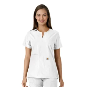 Camice da lavoro da donna Force Essentials con scollo a V e inserti in maglia