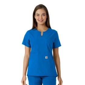 Camice da lavoro da donna Force Essentials con scollo a V e inserti in maglia