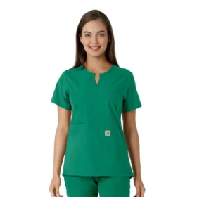 Camice da lavoro da donna Force Essentials con scollo a V e inserti in maglia