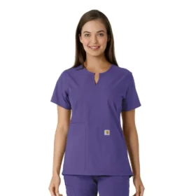 Camice da lavoro da donna Force Essentials con scollo a V e inserti in maglia
