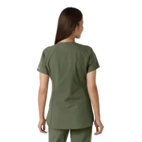 Camice da lavoro da donna Force Essentials con scollo a V e inserti in maglia