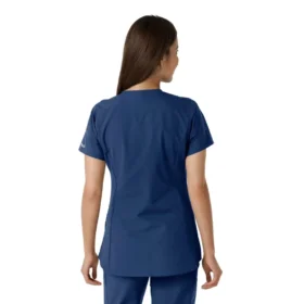Camice da lavoro da donna Force Essentials con scollo a V e inserti in maglia