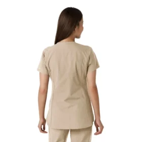 Camice da lavoro da donna Force Essentials con scollo a V e inserti in maglia