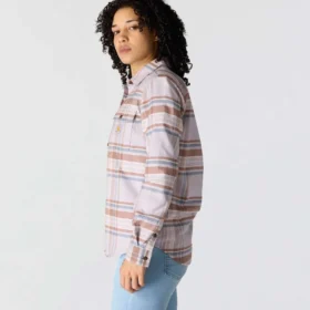 Camicia a quadri da donna in fibra Tencel™ dalla vestibilità comoda