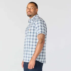 Camicia a quadri da uomo Bozeman a maniche corte, vestibilità comoda