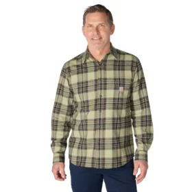 Camicia a quadri in flanella a maniche lunghe, peso medio, vestibilità comoda Rugged Flex™