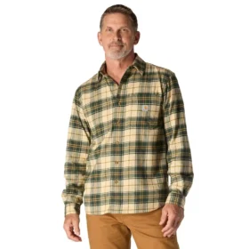 Camicia a quadri in flanella a maniche lunghe, peso medio, vestibilità comoda Rugged Flex™