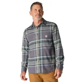 Camicia a quadri in flanella a maniche lunghe, peso medio, vestibilità comoda Rugged Flex™