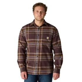 Camicia a quadri in flanella a maniche lunghe, peso medio, vestibilità comoda Rugged Flex™