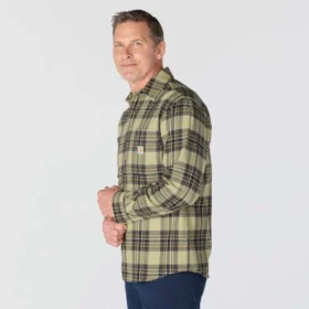 Camicia a quadri in flanella a maniche lunghe, peso medio, vestibilità comoda Rugged Flex™