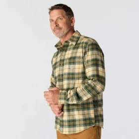 Camicia a quadri in flanella a maniche lunghe, peso medio, vestibilità comoda Rugged Flex™