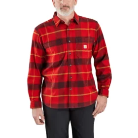 Camicia a quadri in flanella di peso medio con maniche lunghe, vestibilità comoda Rugged Flex®