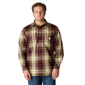 Camicia a quadri in flanella pesante a maniche lunghe, vestibilità ampia