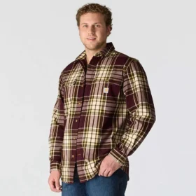 Camicia a quadri in flanella pesante a maniche lunghe, vestibilità ampia