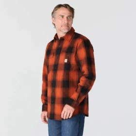 Camicia a quadri in flanella pesante a maniche lunghe, vestibilità ampia