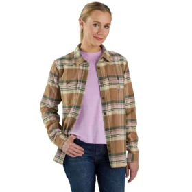 Camicia da donna in flanella a maniche lunghe con vestibilità comoda della serie in fibra Tencel™