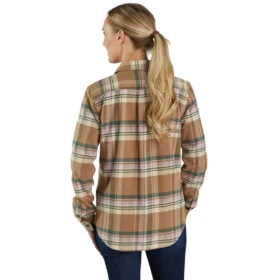 Camicia da donna in flanella a maniche lunghe con vestibilità comoda della serie in fibra Tencel™