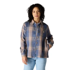 Camicia da donna in twill a quadri della serie Tencel™ Fiber, vestibilità ampia
