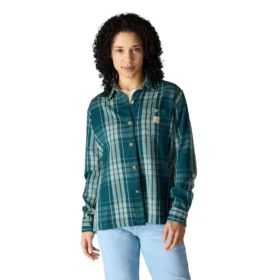 Camicia da donna in twill a quadri della serie Tencel™ Fiber, vestibilità ampia