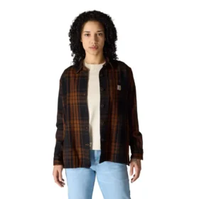 Camicia da donna in twill a quadri della serie Tencel™ Fiber, vestibilità ampia