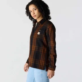 Camicia da donna in twill a quadri della serie Tencel™ Fiber, vestibilità ampia