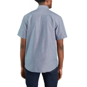 Camicia da lavoro da uomo in chambray a maniche corte, vestibilità ampia – Camicie da lavoro da uomo