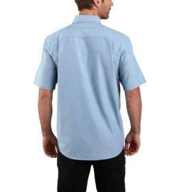 Camicia da lavoro da uomo in chambray a maniche corte, vestibilità ampia – Camicie da lavoro da uomo