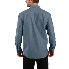 Camicia da lavoro da uomo in chambray a maniche lunghe, vestibilità ampia – Camicie da lavoro da uomo