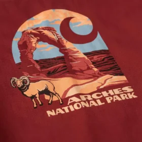 Camicia da uomo a maniche lunghe pesante con grafica del Parco Nazionale degli Arches
