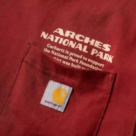 Camicia da uomo a maniche lunghe pesante con grafica del Parco Nazionale degli Arches