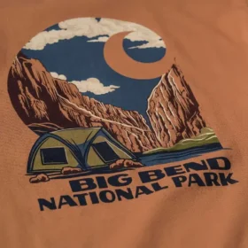 Camicia da uomo a maniche lunghe pesante con grafica del Parco Nazionale di Big Bend