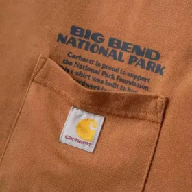 Camicia da uomo a maniche lunghe pesante con grafica del Parco Nazionale di Big Bend