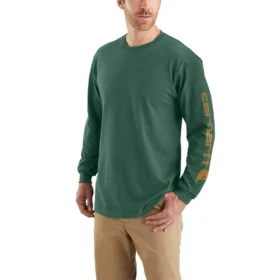 Camicia da uomo Dearborn a maniche lunghe, vestibilità ampia, tessuto pesante, con logo
