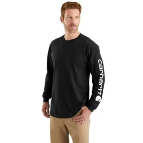 Camicia da uomo Dearborn a maniche lunghe, vestibilità ampia, tessuto pesante, con logo
