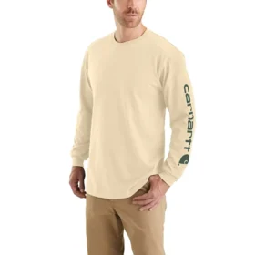 Camicia da uomo Dearborn a maniche lunghe, vestibilità ampia, tessuto pesante, con logo