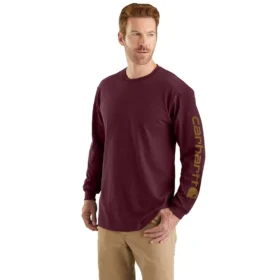 Camicia da uomo Dearborn a maniche lunghe, vestibilità ampia, tessuto pesante, con logo