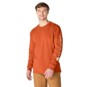 Camicia da uomo Dearborn a maniche lunghe, vestibilità ampia, tessuto pesante, con logo