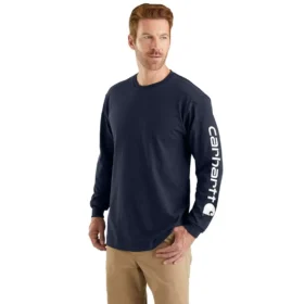 Camicia da uomo Dearborn a maniche lunghe, vestibilità ampia, tessuto pesante, con logo