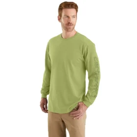 Camicia da uomo Dearborn a maniche lunghe, vestibilità ampia, tessuto pesante, con logo